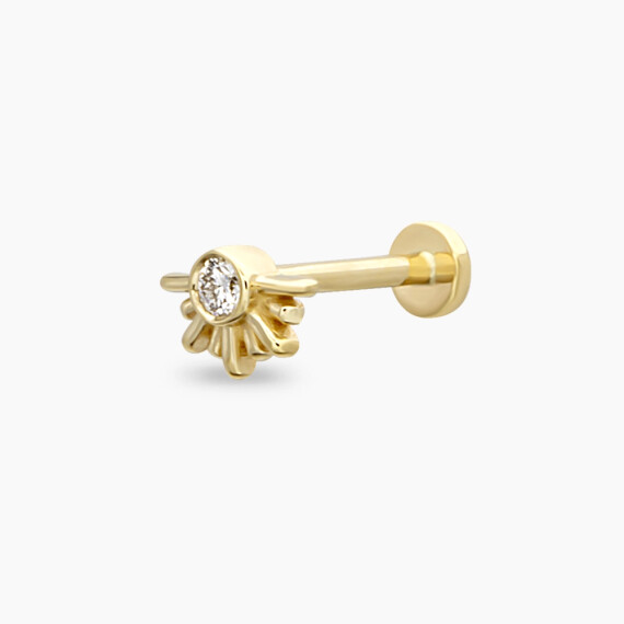 Lumos Diamond Yellow Gold Piercing - Nev Jewellery