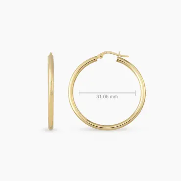Luna L Yellow Gold Hoop Earring - Nev Jewellery (1)