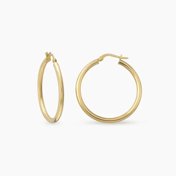 Luna M Yellow Gold Hoop Earring - 1