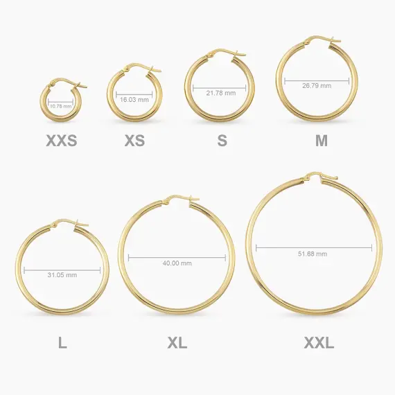 Luna M Yellow Gold Hoop Earring - 3