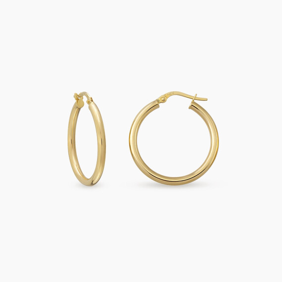 Luna S Yellow Gold Hoop Earring - Nev Jewellery