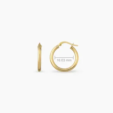 Luna XS Yellow Gold Hoop Earring - Nev Jewellery (1)