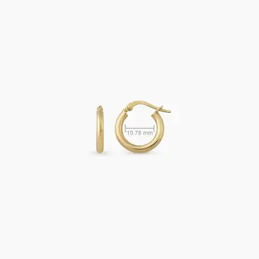 Luna XXS Yellow Gold Hoop Earring - Nev Jewellery (1)