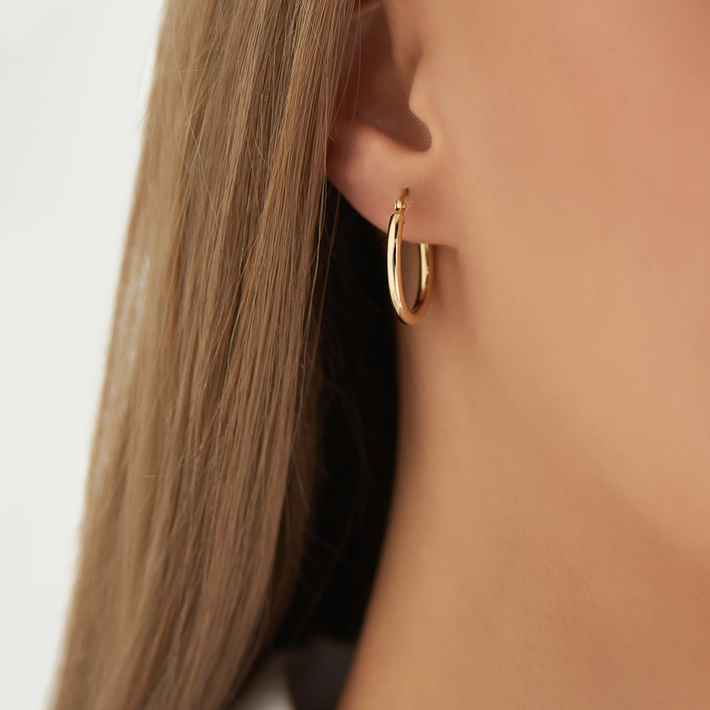 Lupe Jr. Yellow Gold Hoop Earring - Nev Jewellery (1)