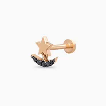 Luster Black Diamond Rose Gold Piercing - Nev Jewellery (1)