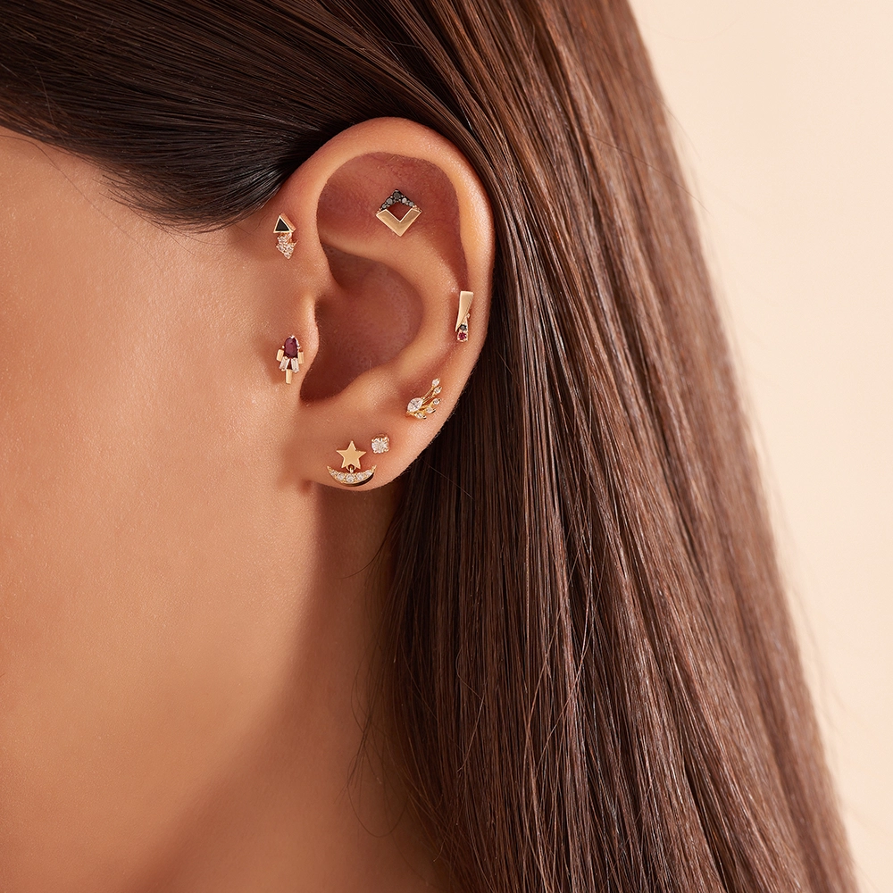 Luster Diamond Rose Gold Single Earring - Nev Jewellery (1)