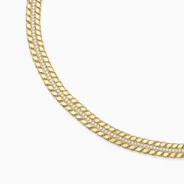 Lustre Stone Yellow Gold Necklace - Nev Jewellery (1)