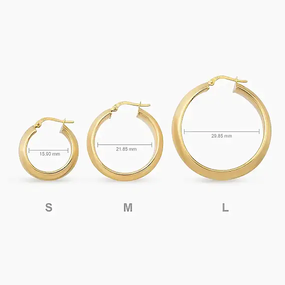 Luxor S Yellow Gold Hoop Earrings - 5