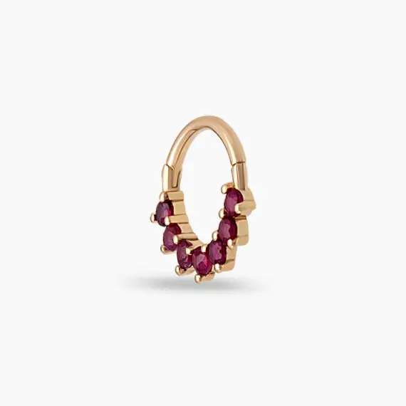 Lyra Ruby Rose Gold Hoop Piercing - 4