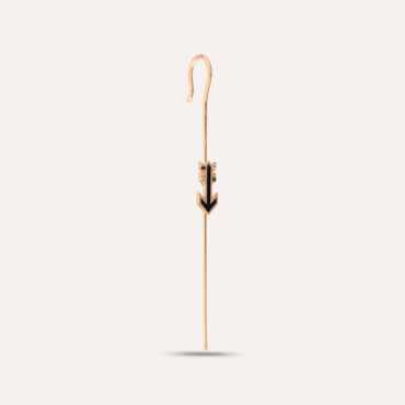 Malin Arrow 0.04 CT Diamond and Black Enamel Cane Earring - Nev Jewellery