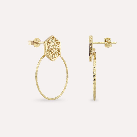 Maline Yellow Gold Earring - Nev Jewellery