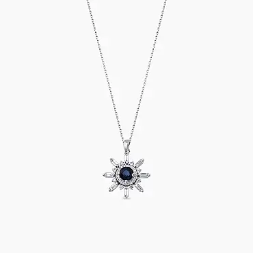 Marcel 1.36 CT Sapphire and Diamond White Gold Necklace - Nev Jewellery (1)