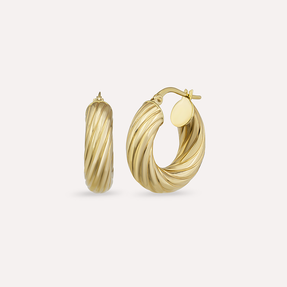 Marcia Jr. Yellow Gold Hoop Earring - Nev Jewellery (1)