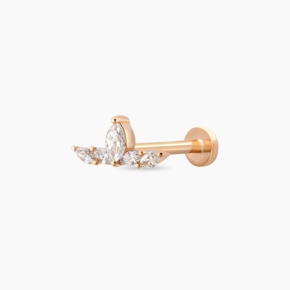 Marin Marquise Cut Diamond Rose Gold Piercing - Nev Jewellery