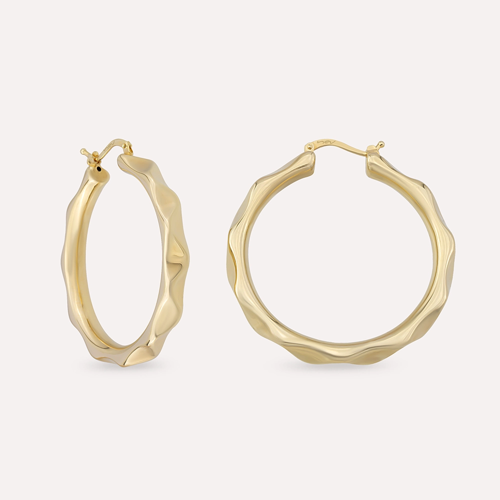 Maris Yellow Gold Italian Hoop Earring - Nev Jewellery (1)