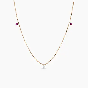 Mary 0.59 CT Ruby and Diamond Rose Gold Necklace - Nev Jewellery (1)
