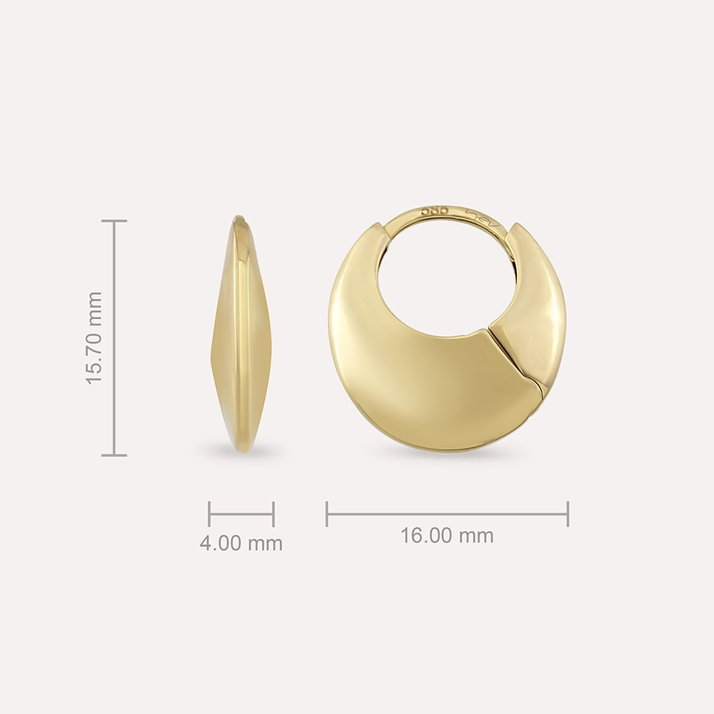 Medisa Yellow Gold Hoop Earring - 3