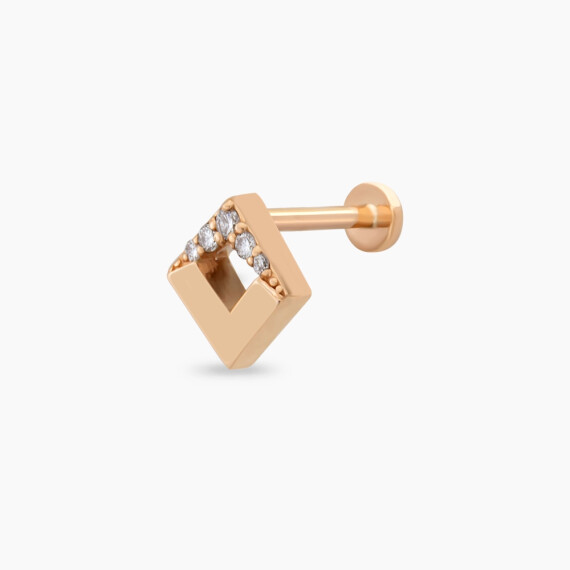 Meja Diamond Rose Gold Piercing - Nev Jewellery