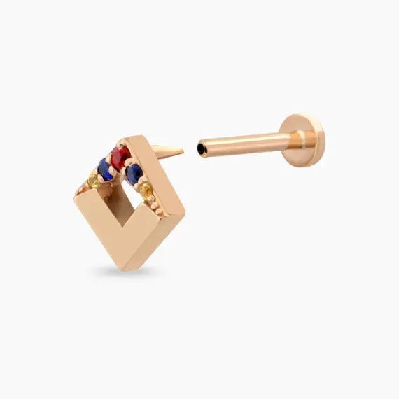 Meja Multicolor Sapphire Rose Gold Piercing - 4