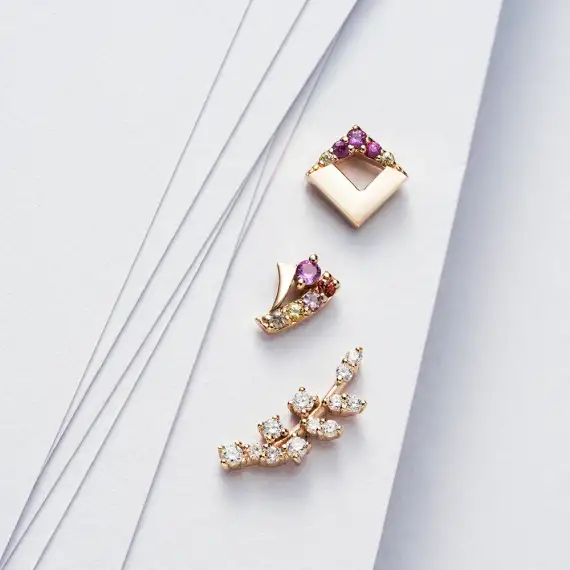 Meja Pink and Yellow Sapphire Rose Gold Piercing - 3