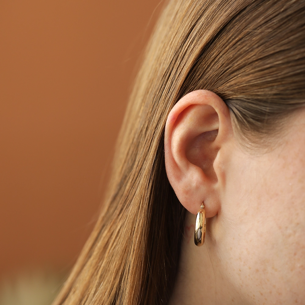 Meris S Yellow Gold Hoop Earrings - Nev Jewellery (1)