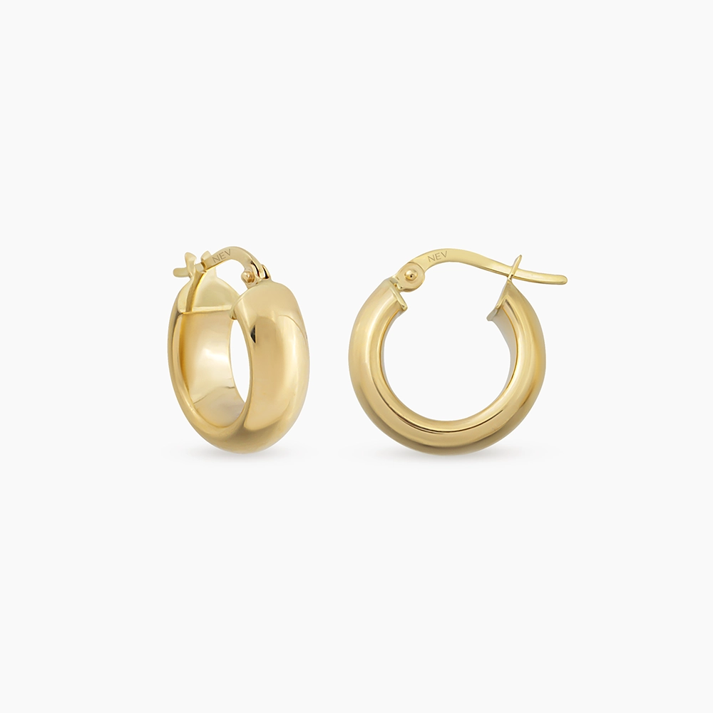 Meris XS Yellow Gold Hoop Earrings - Nev Jewellery (1)