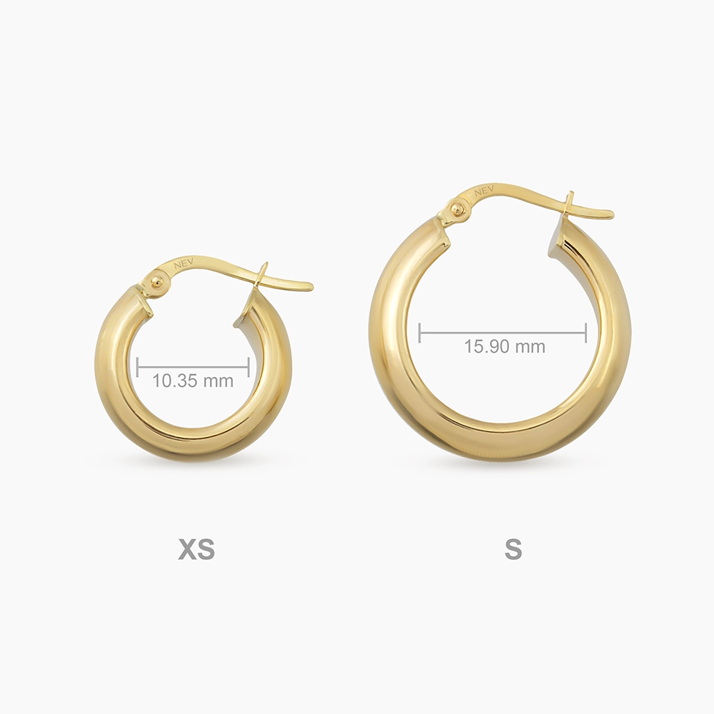 Meris XS Yellow Gold Hoop Earrings - 4