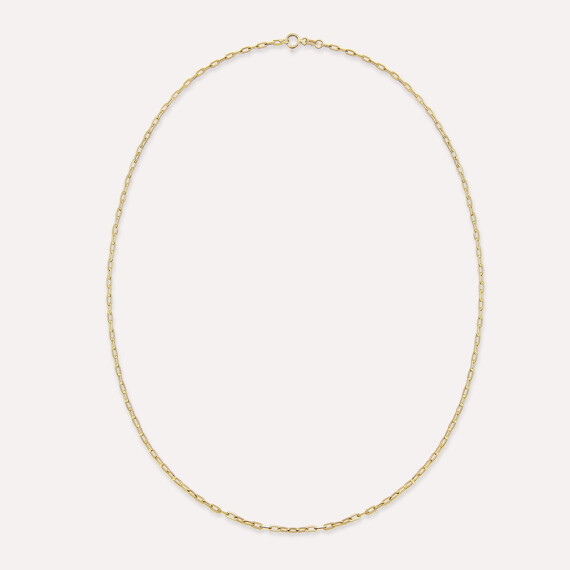 Midi Paperclip Yellow Gold Chain - Nev Jewellery