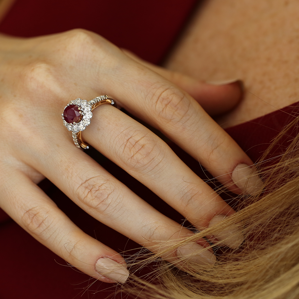 Mila 3.15 CT Ruby and Diamond Rose Gold Ring - 5