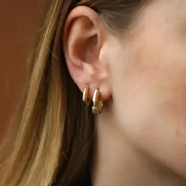 Mild Yellow Gold Hoop Earring - Nev Jewellery (1)