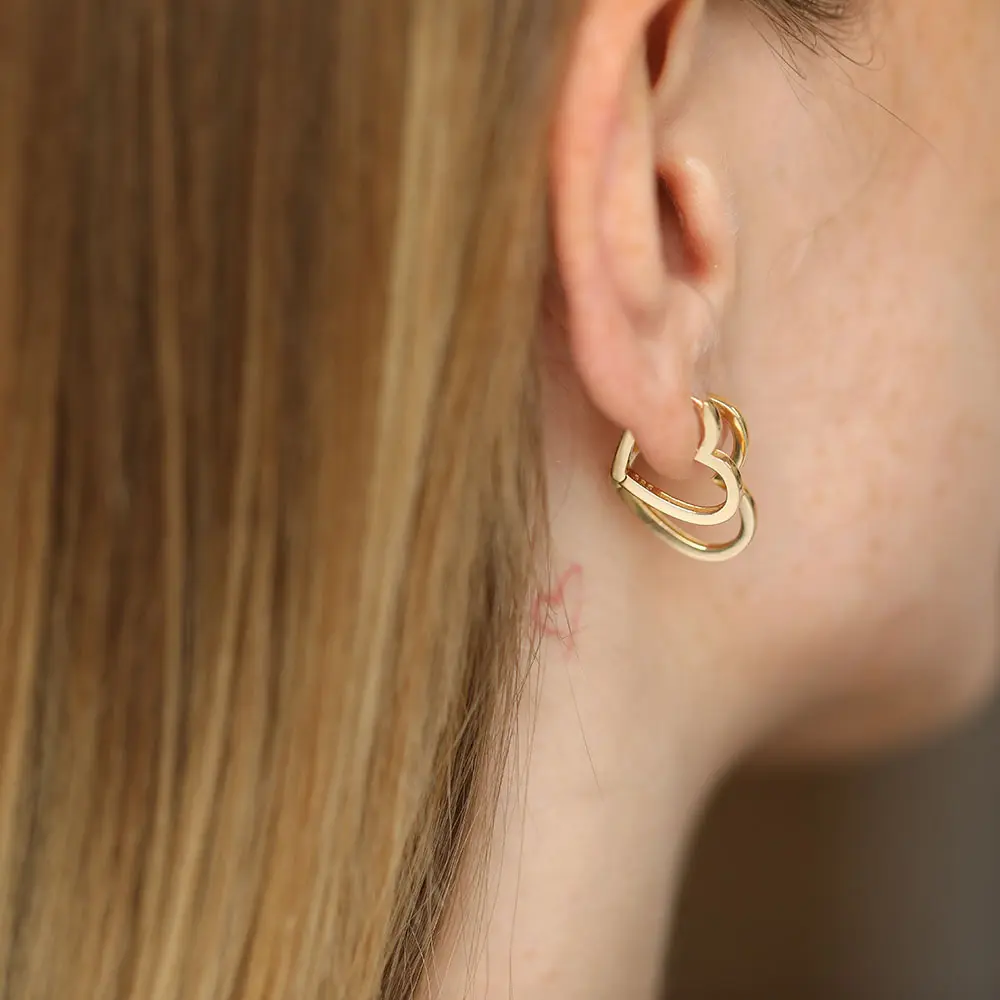 Mini Heart Yellow Gold Earring - Nev Jewellery (1)