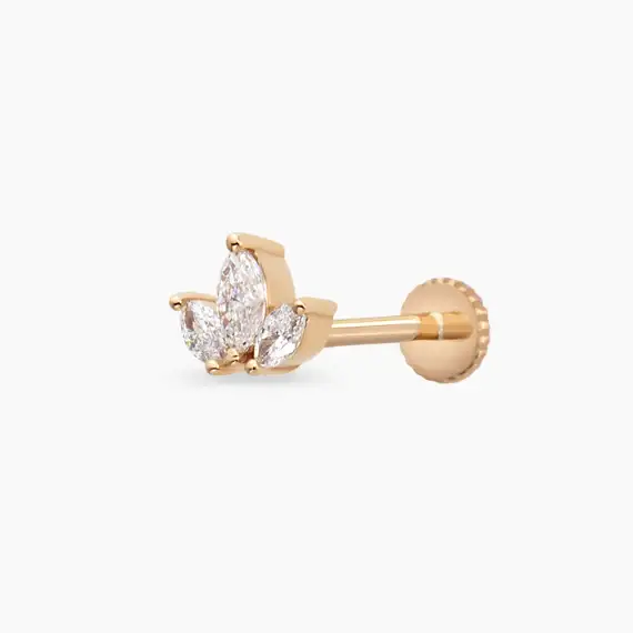 Mini Lotus Diamond Rose Gold Piercing - 1