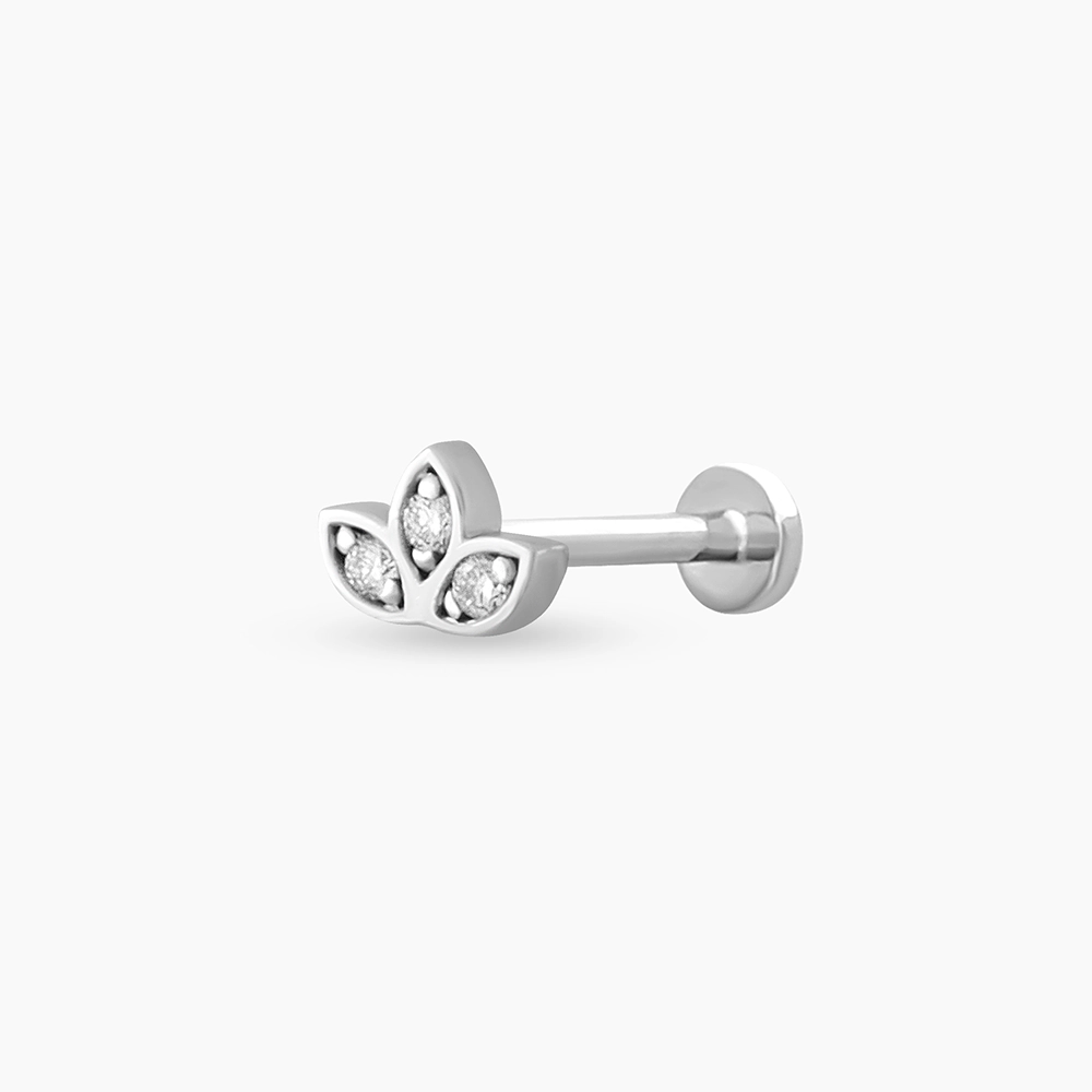 Mini Lotus Diamond White Gold Piercing - Nev Jewellery (1)