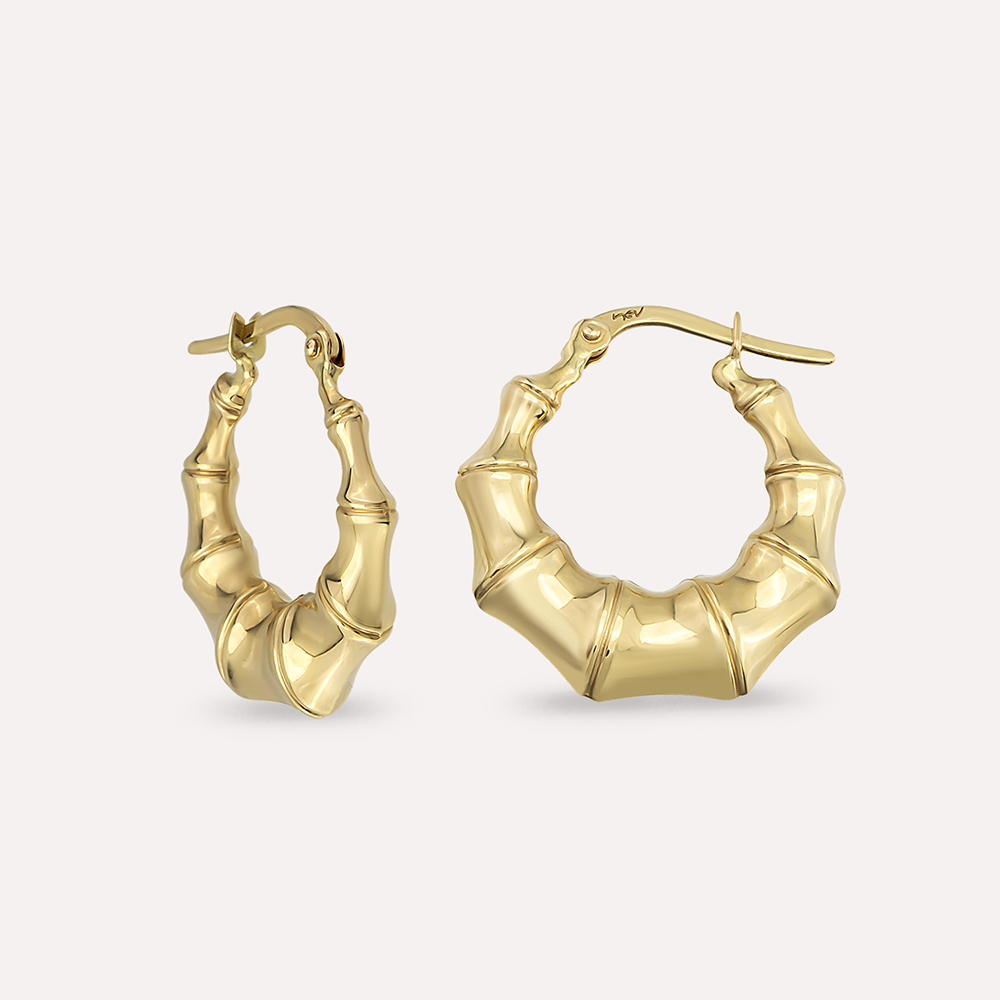 Mini Magni Yellow Gold Hoop Earring - Nev Jewellery (1)