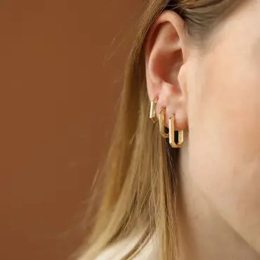 Mini Nooky Yellow Gold Hoop Earring - Nev Jewellery (1)