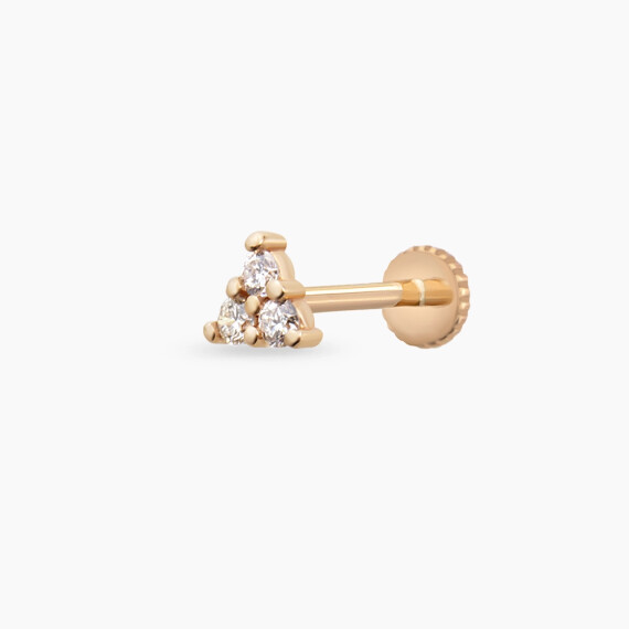 Mini Triangle Diamond Rose Gold Piercing - Nev Jewellery