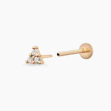 Mini Triangle Diamond Rose Gold Piercing - Nev Jewellery (1)