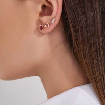 Minimal Moon Rose Gold Single Earring - Nev Jewellery (1)