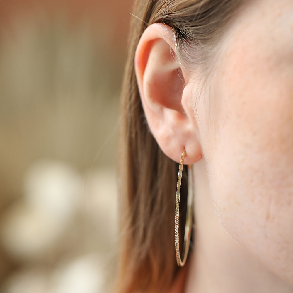 Mint Yellow Gold Hoop Earrings - 3