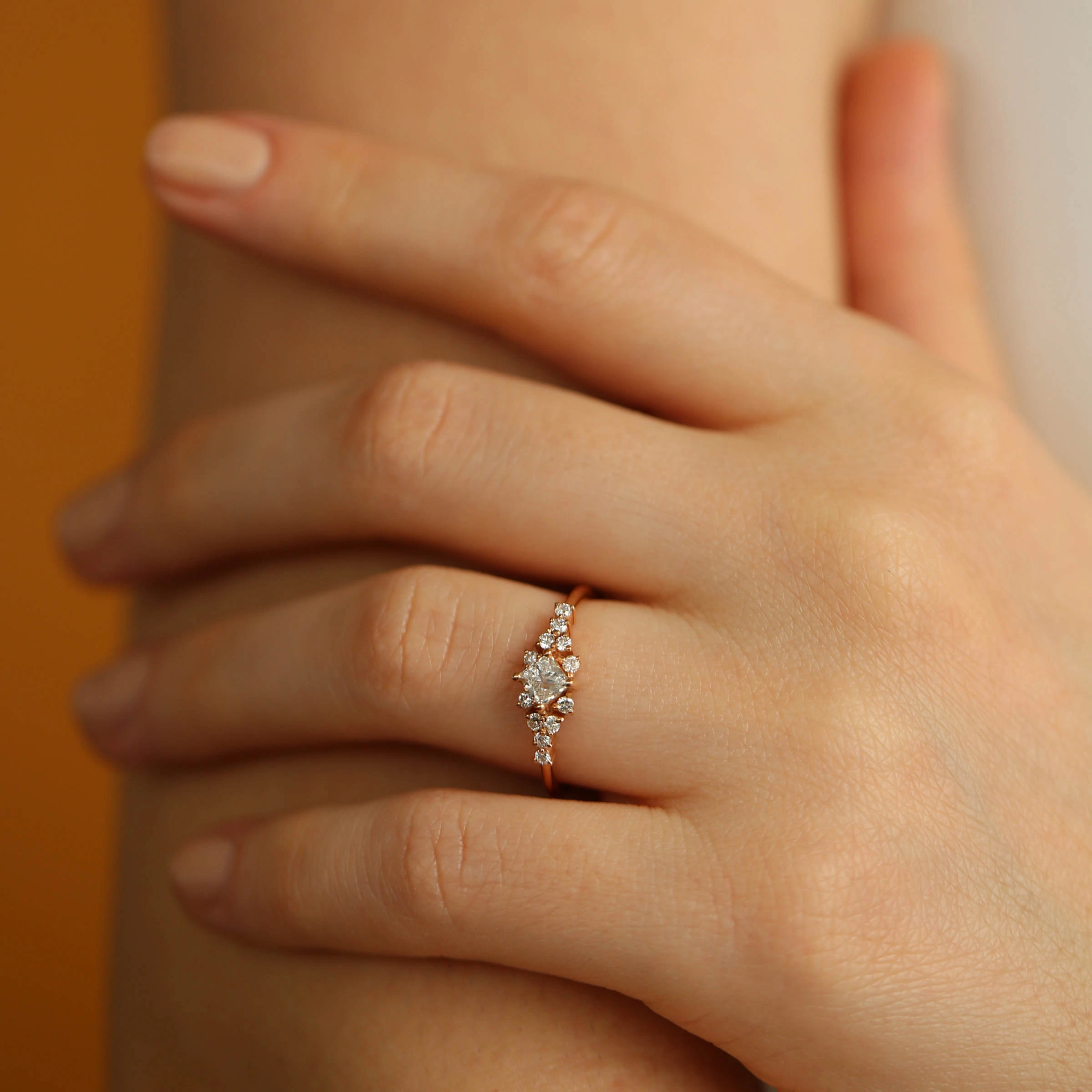 Mirena 0.48 CT Princess Cut Diamond Rose Gold Ring - Nev Jewellery (1)