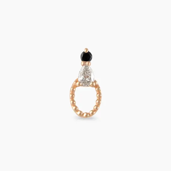 Mirror Black Diamond Rose Gold Piercing - 3