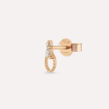 Mirror Pear Cut Diamond Rose Gold Single Earring - Nev Jewellery (1)