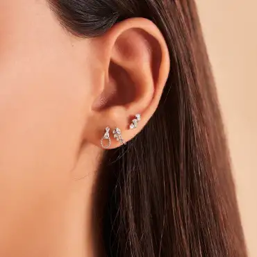 Mirror Pear Cut Diamond White Gold Single Earring - Nev Jewellery (1)