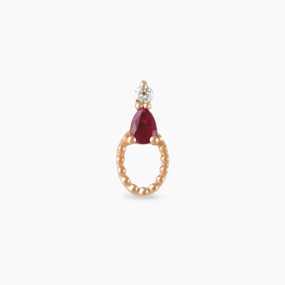 Mirror Ruby and Diamond Rose Gold Piercing - 4