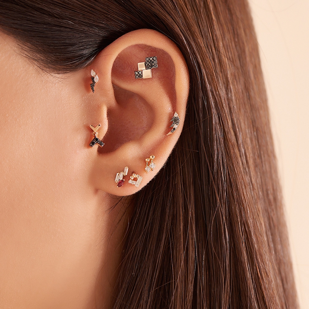 Mitis Black Diamond Rose Gold Piercing - 1