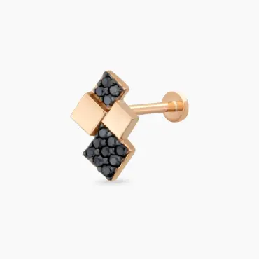 Mitis Black Diamond Rose Gold Piercing - Nev Jewellery (1)
