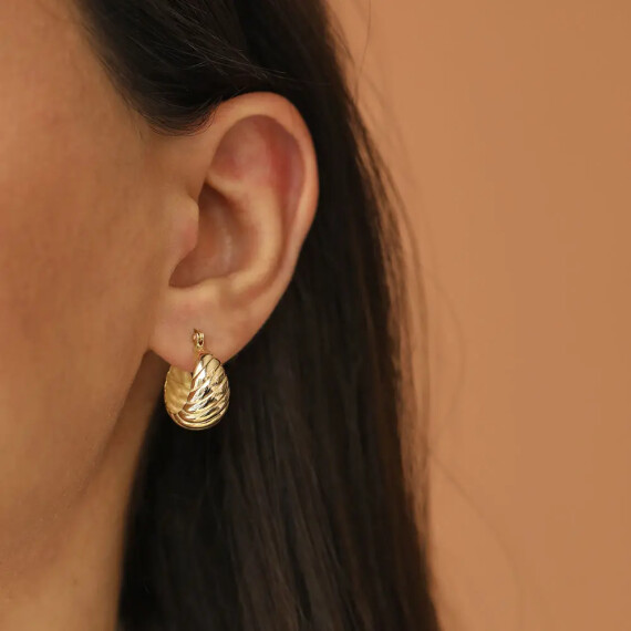 Mood Yellow Gold Hoop Earring - Nev Jewellery