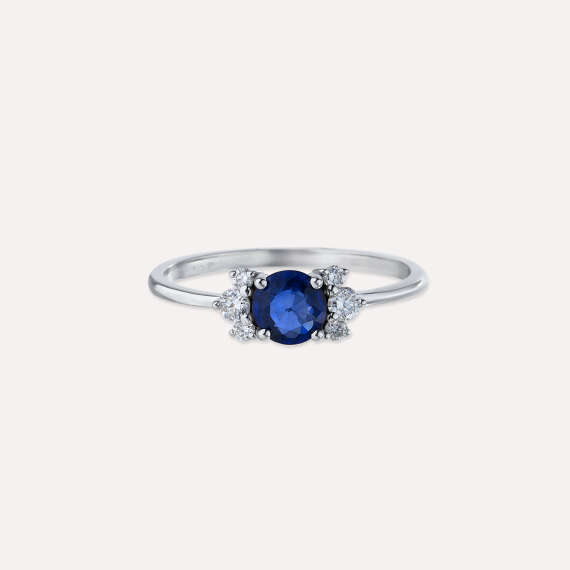 Morgan 0.84 CT Sapphire and Diamond White Gold Ring - 5