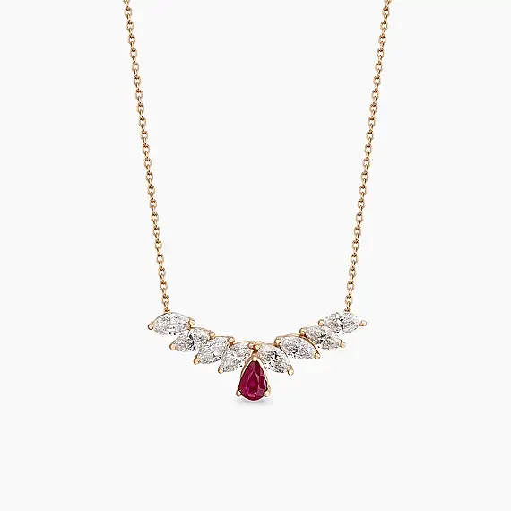 Muse 1.37 CT Ruby and Diamond Rose Gold Necklace - 2