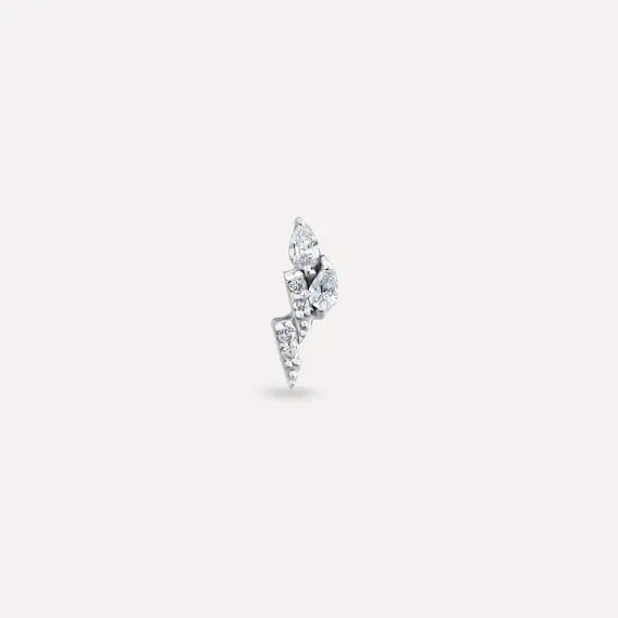 Myra Pear Cut Diamond White Gold Single Earring - 4